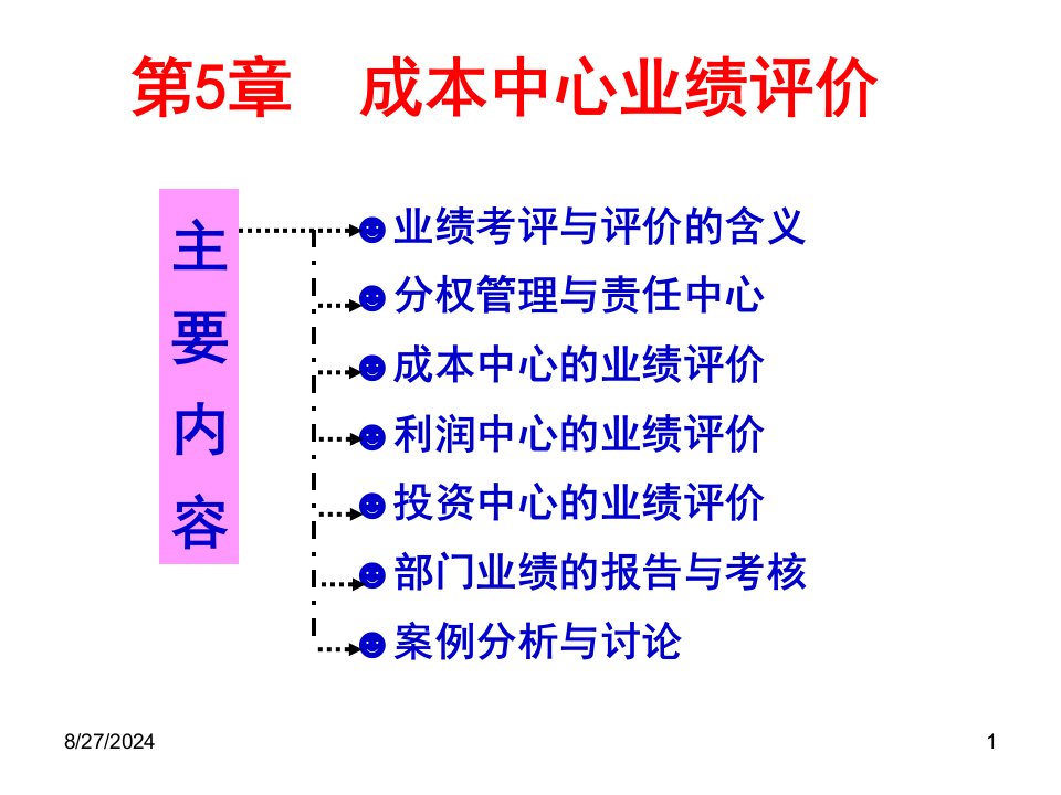 《成本管理》-第5章--成本中心业绩评价ppt课件