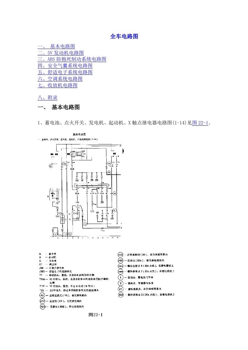 帕萨特B轿车全车电路