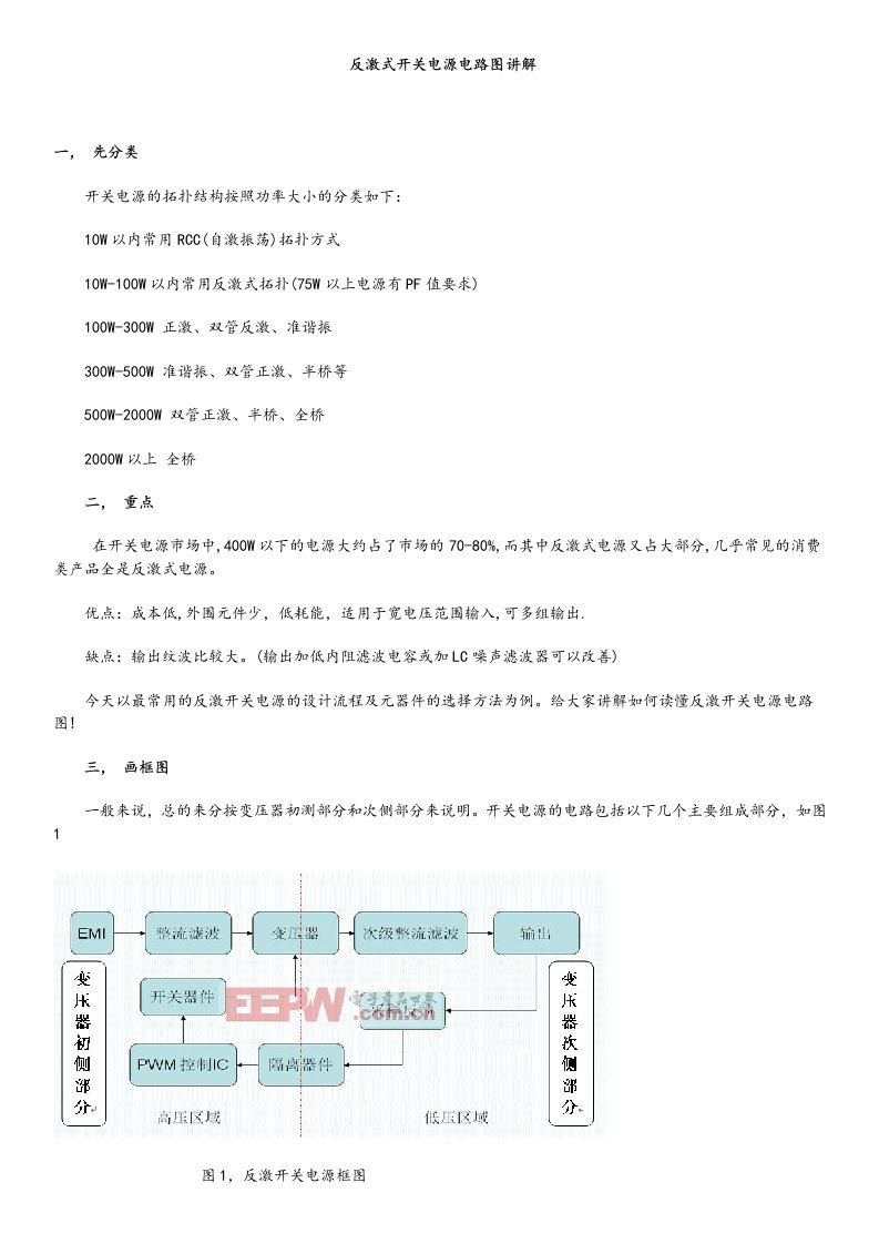 超详细的反激式开关电源电路图讲解