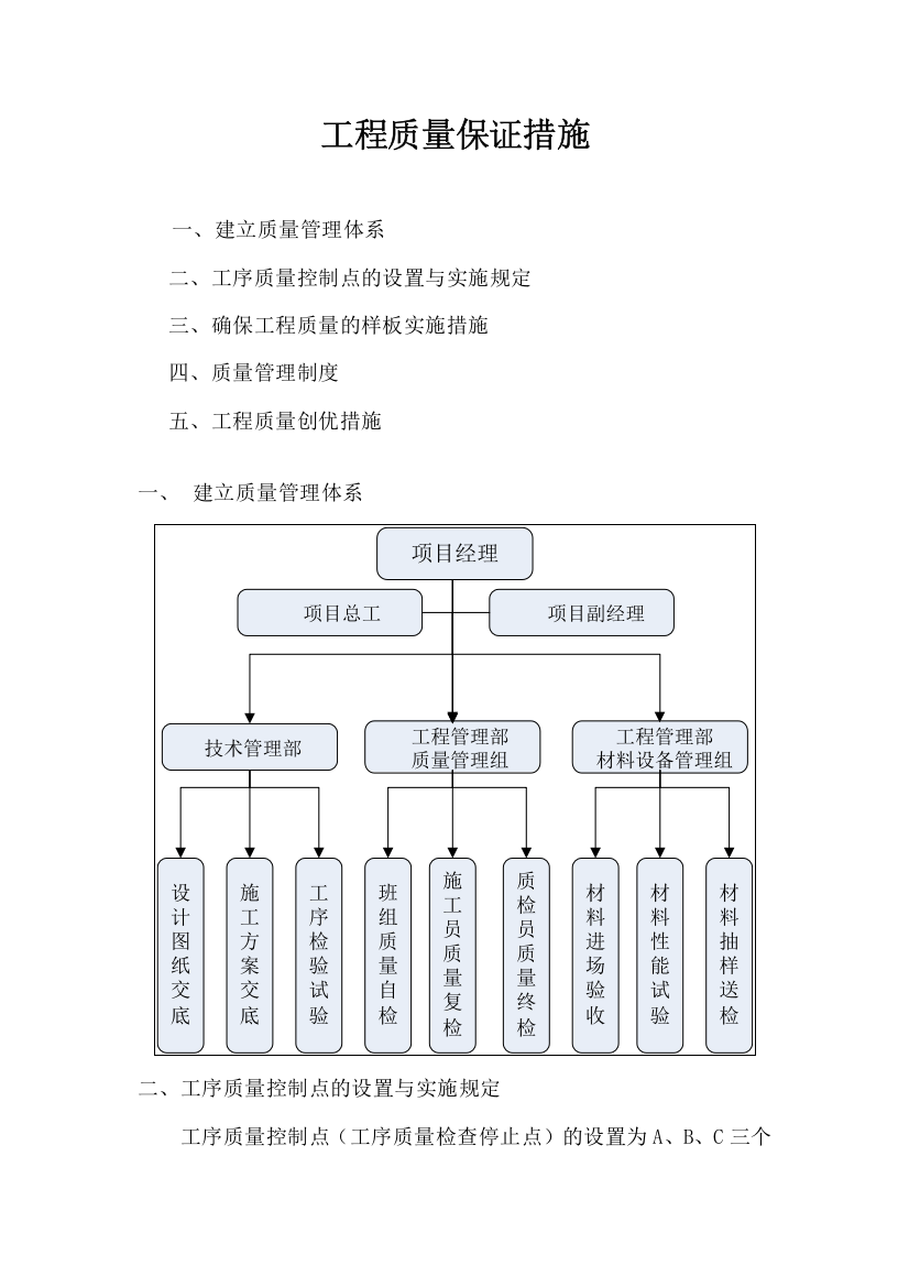 燃气工程质量保证措施措施