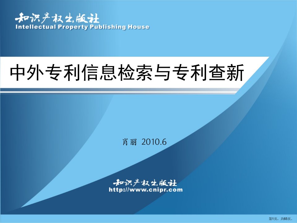 中外专利信息检索与专利查新解析课件