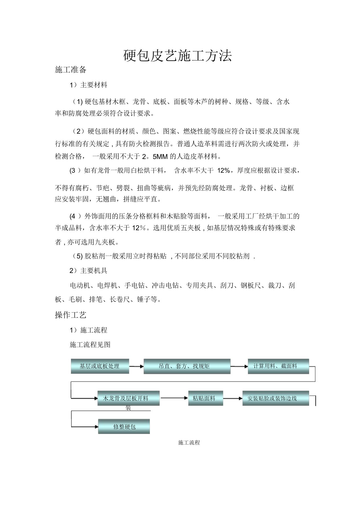 硬包皮艺施工方法