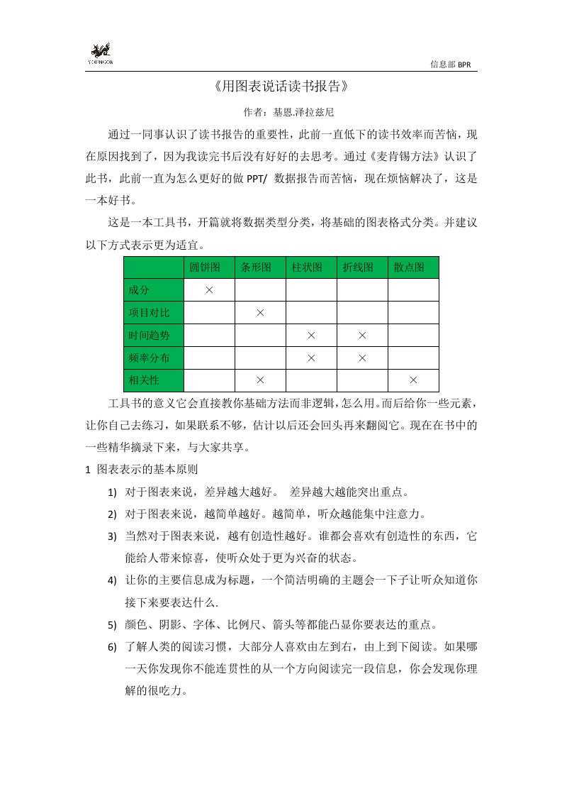 《用图表说话》麦肯锡工具书读后感