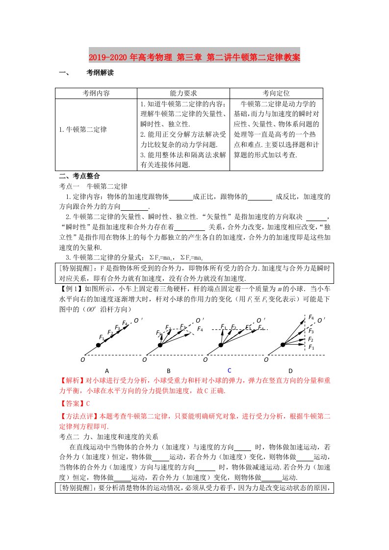 2019-2020年高考物理