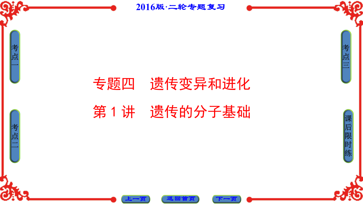 二轮复习精遗传的分子基础ppt课件