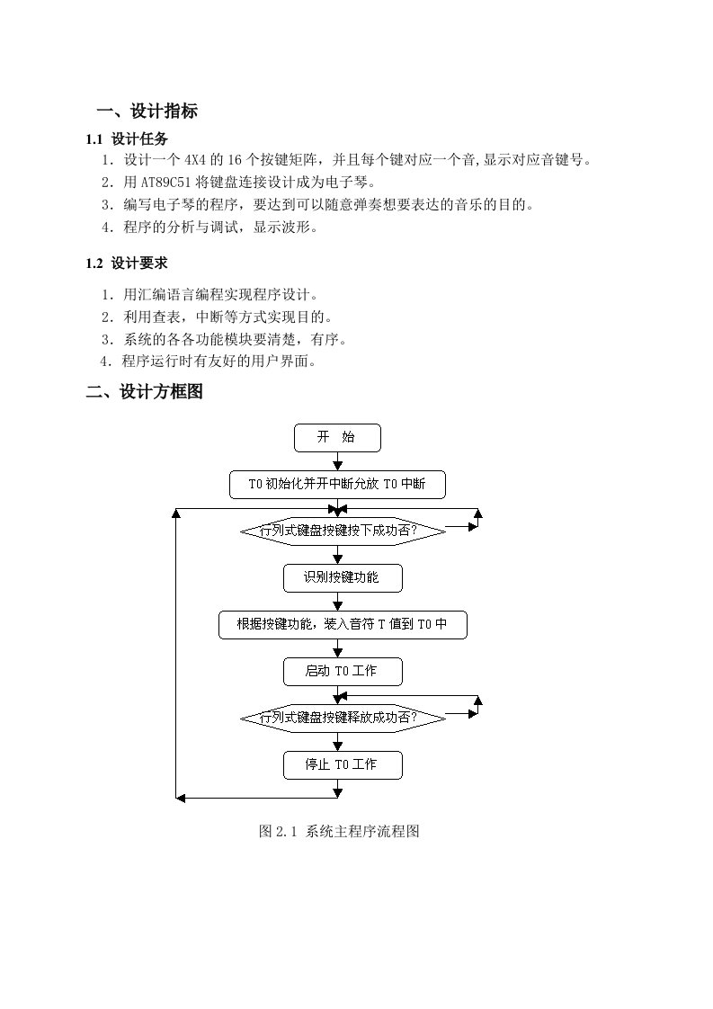 简易电子琴设计报告