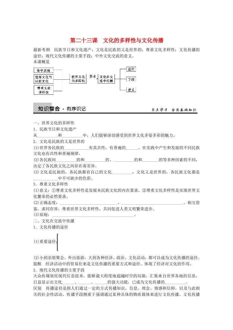 浙江省东阳市南马高级中学高三政治一轮专题检测