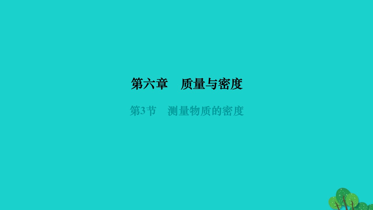 2022八年级物理上册第六章质量与密度第3节测量物质的密度作业课件新版新人教版