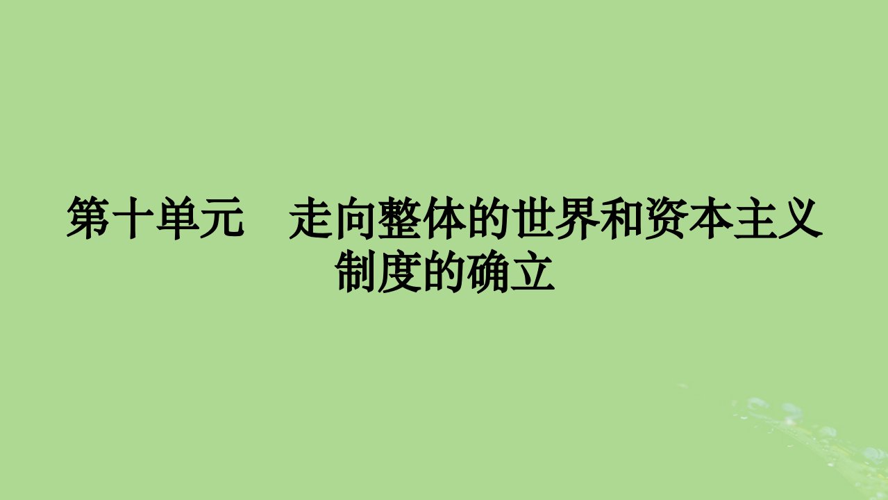 2025版高考历史一轮总复习中外历史纲要下第10单元走向整体的世界和资本主义制度的确立第28讲走向整体的世界课件