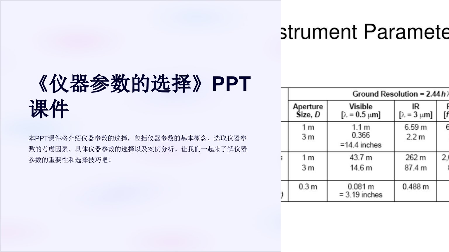 《仪器参数的选择》课件