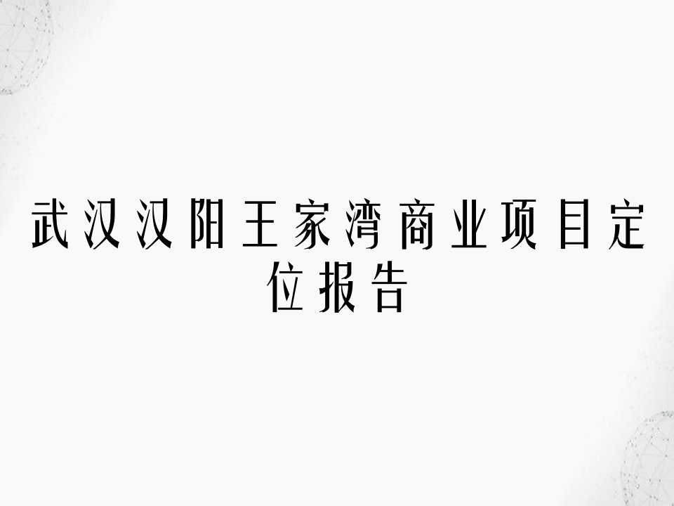 武汉汉阳王家湾商业项目定位报告