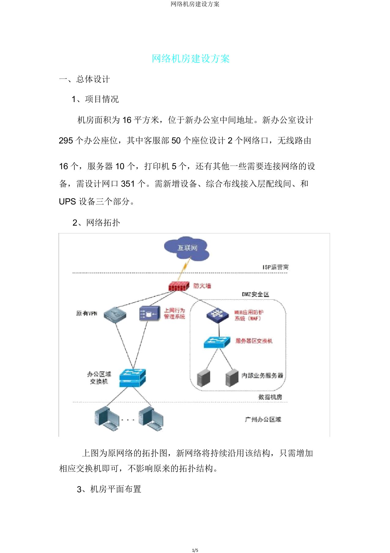 网络机房建设方案