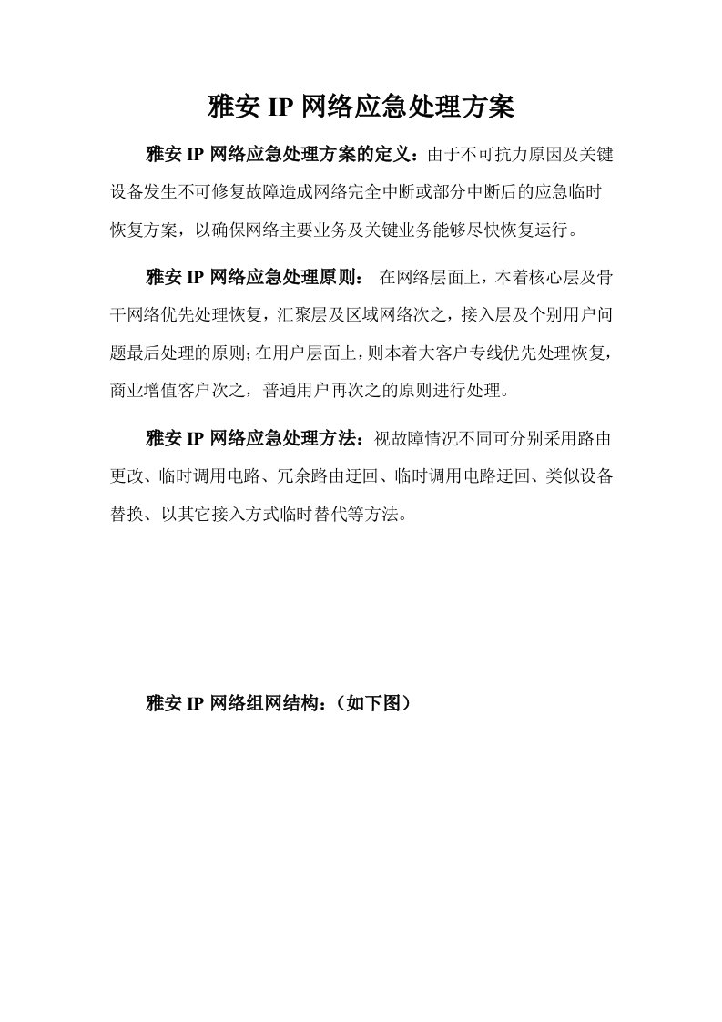 雅安IP网络应急方案