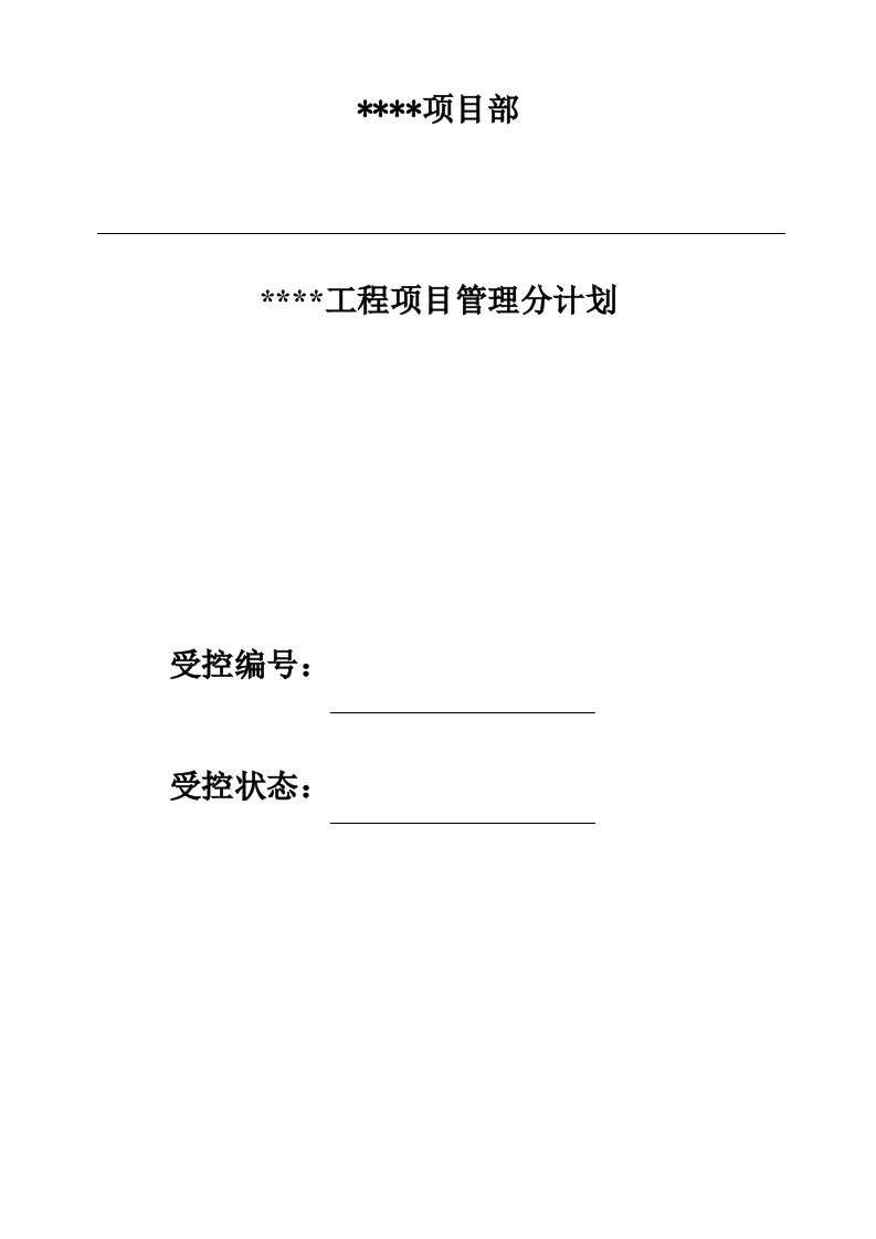 项目部管理分计划