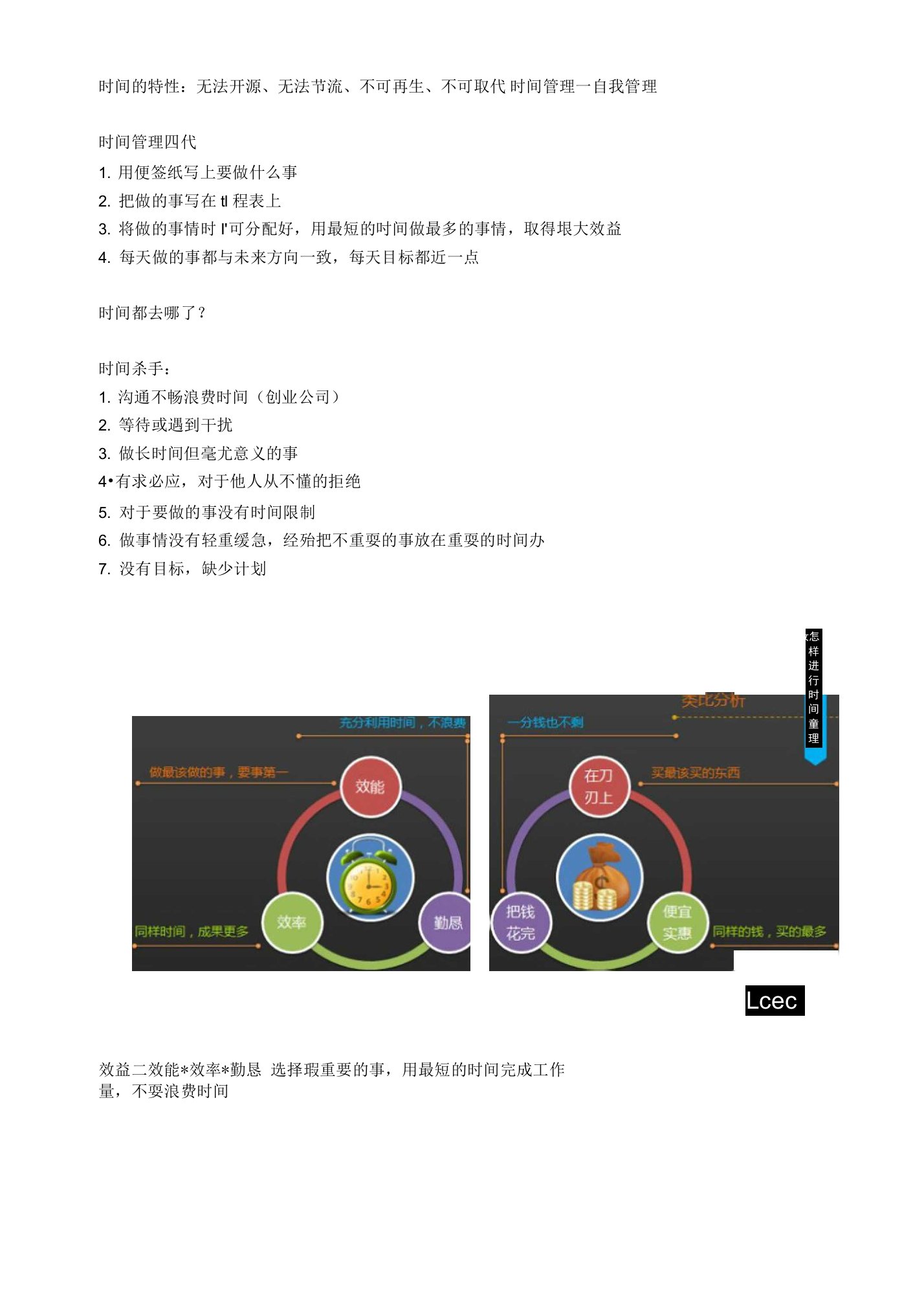 时间的特性：无法开源、无法节流、不可再生、不可取代