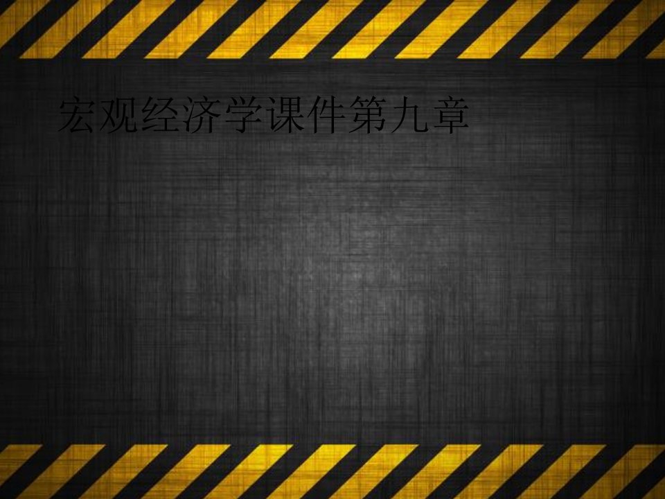 宏观经济学课件第九章