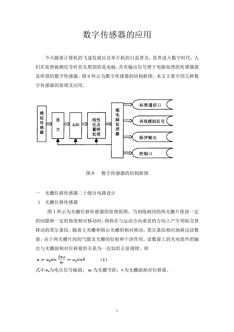 光栅位移传感器二十细分电路设计