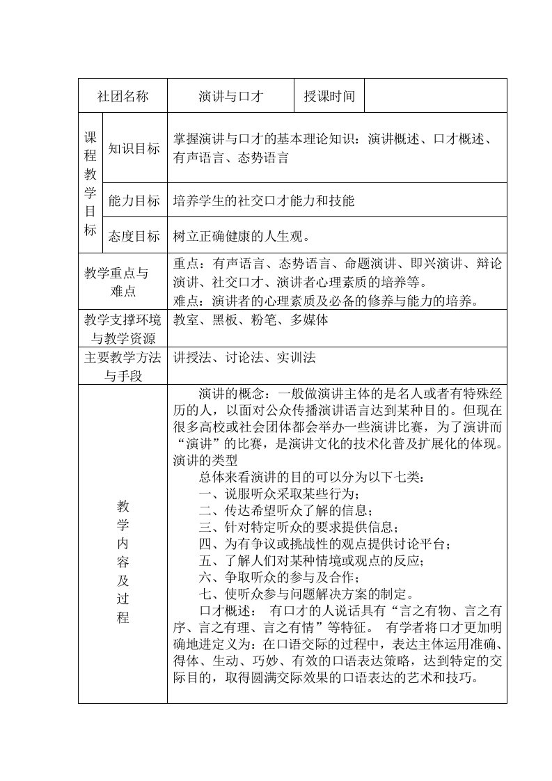 演讲与口才教案(付云华)