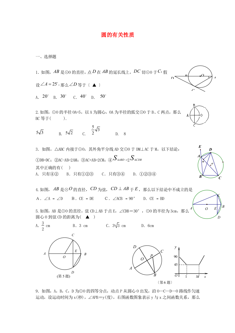 （整理版）圆的有关性质