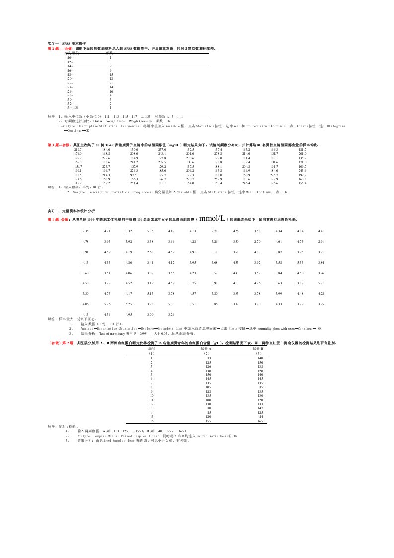 SPSS练习题及解答