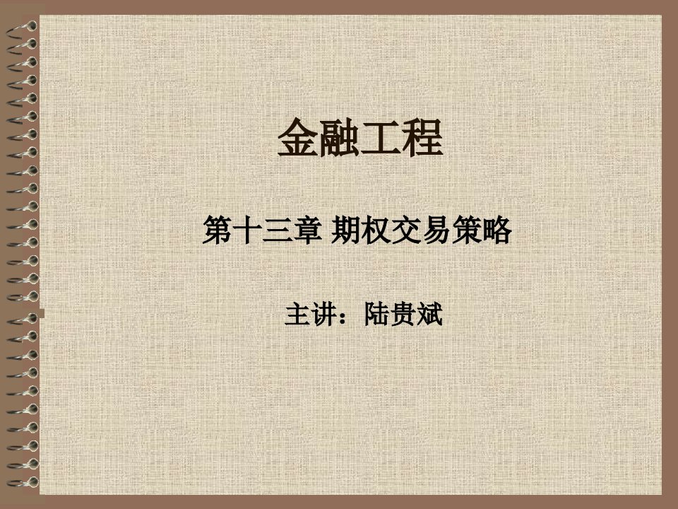 金融工程13期权交易策略ppt课件