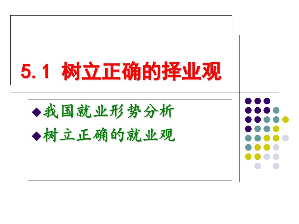 树立正确的择业观