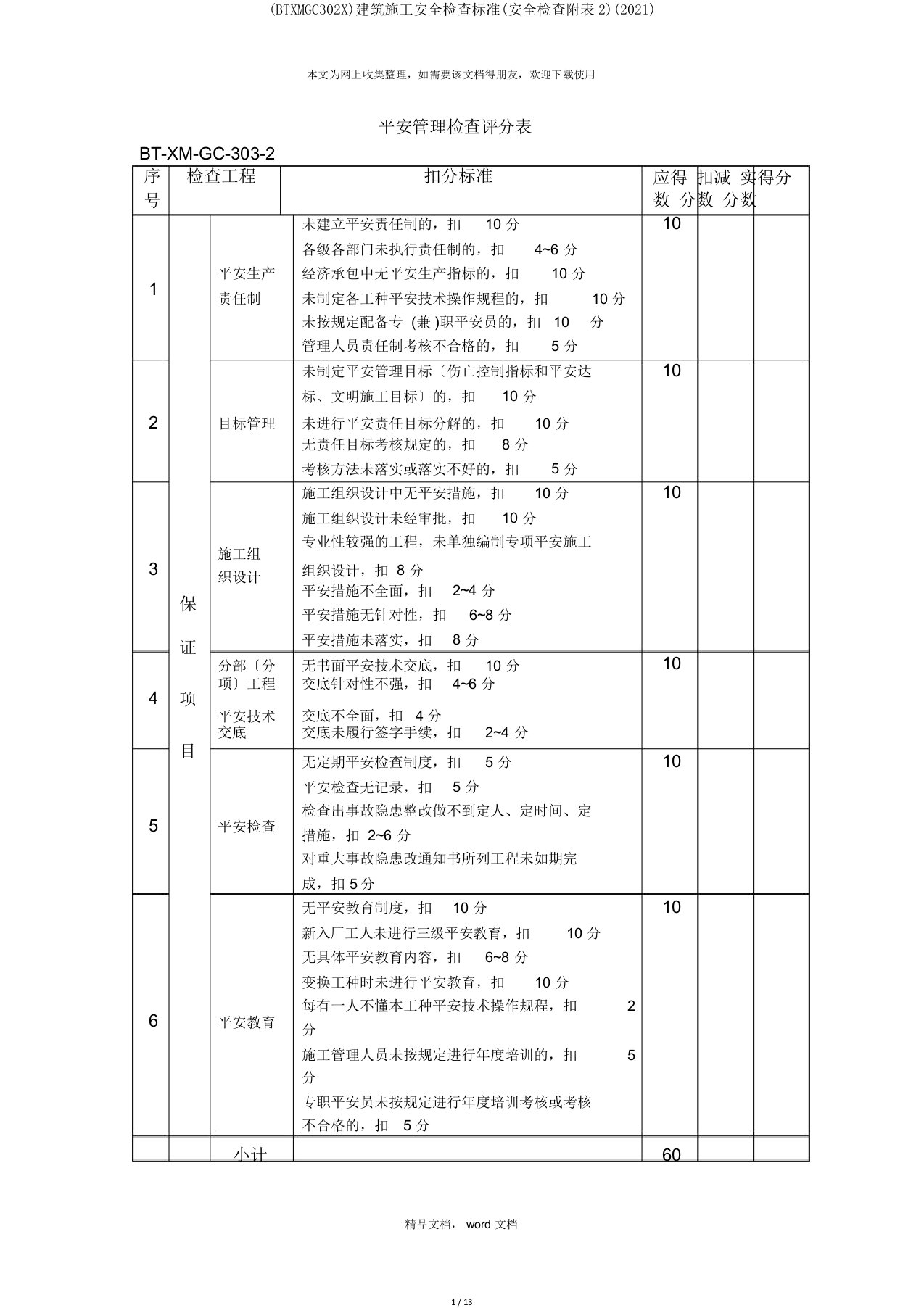 建筑施工安全检查标准(安全检查附表2)(2021)