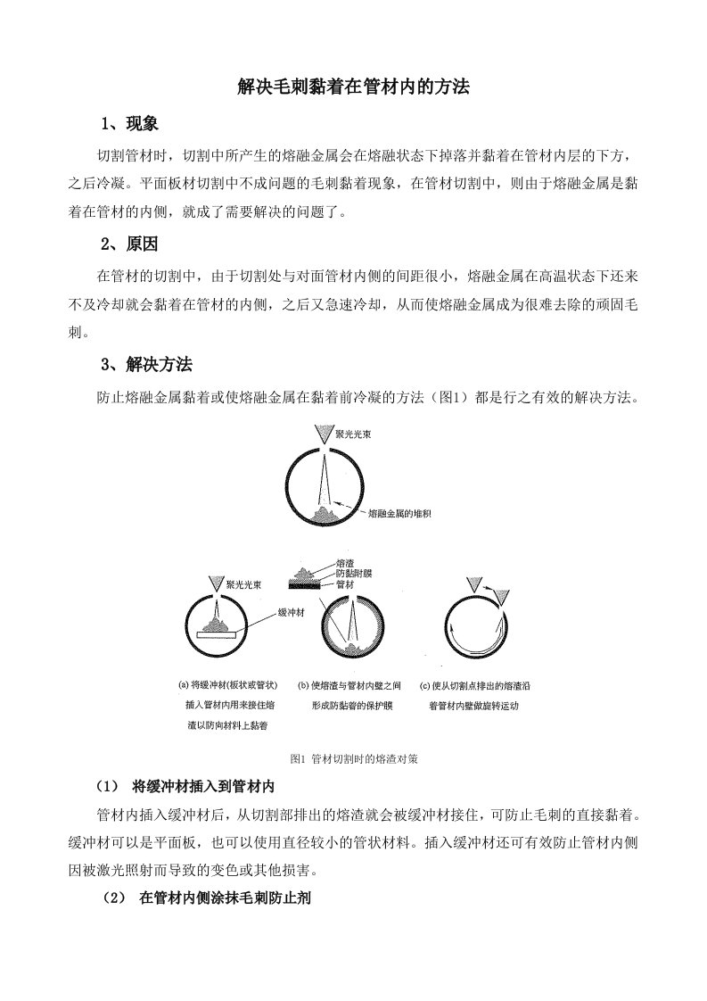 解决毛刺黏着在管材内的方法