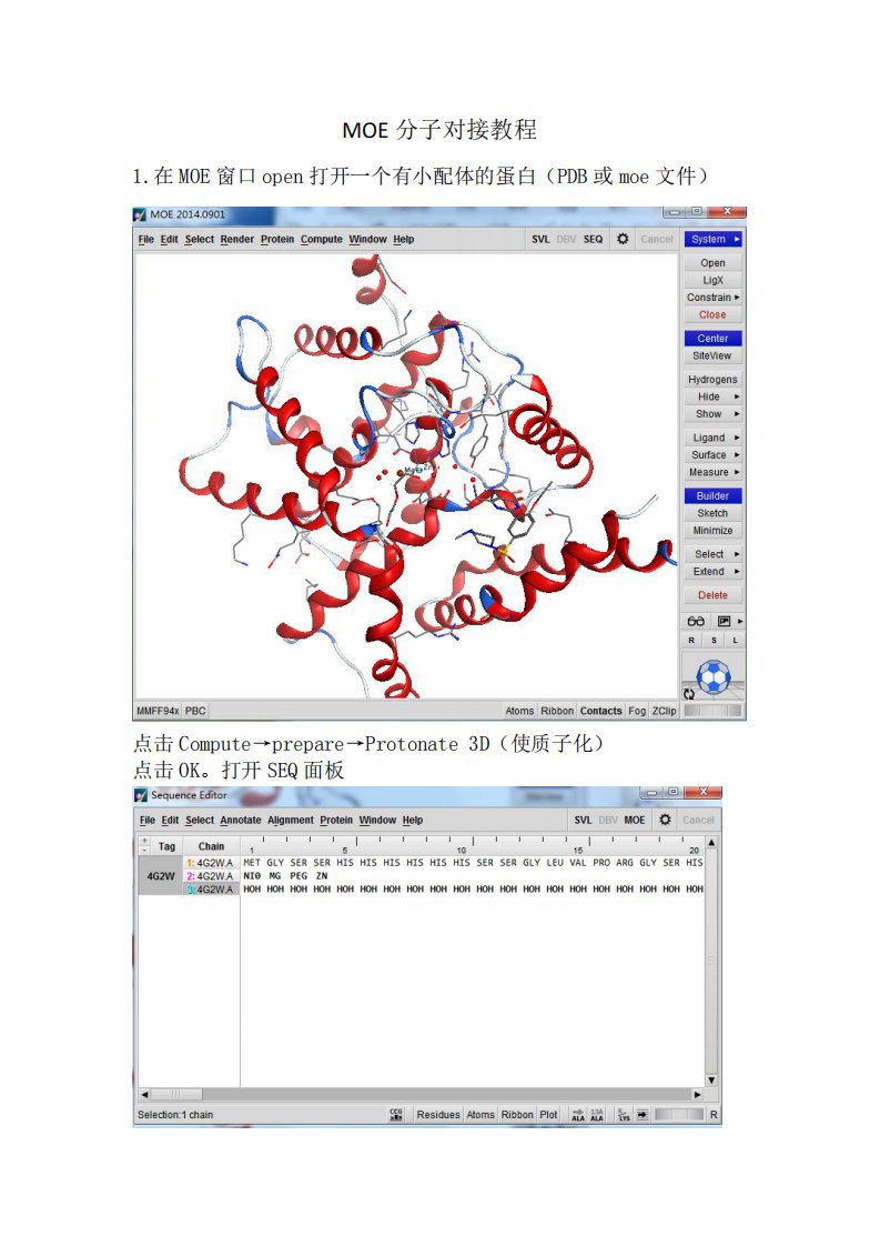 moe分子对接教程