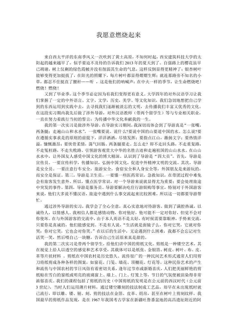 对外汉语专业实习报告