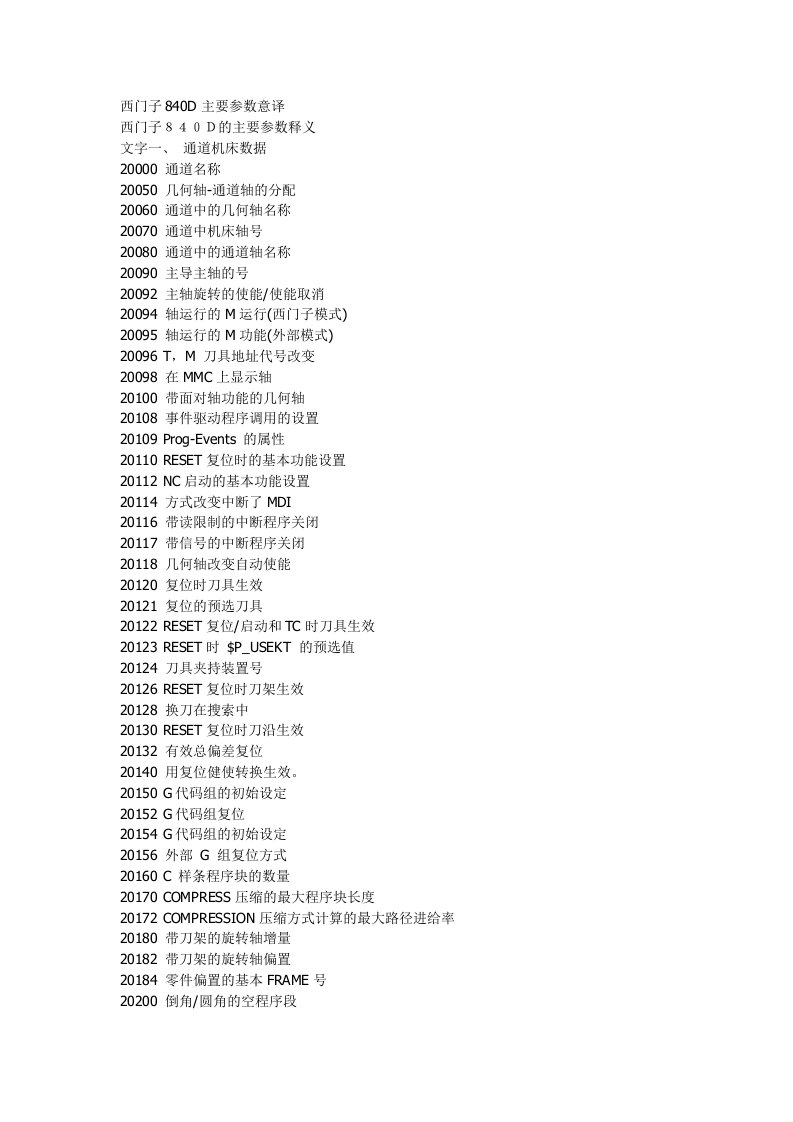 西门子Siemens840D参数详解