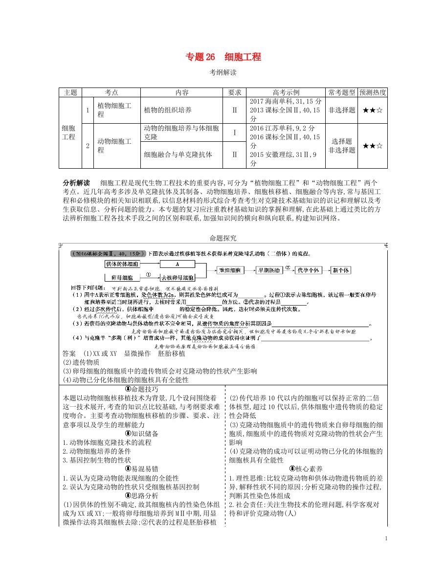 高考生物一轮复习