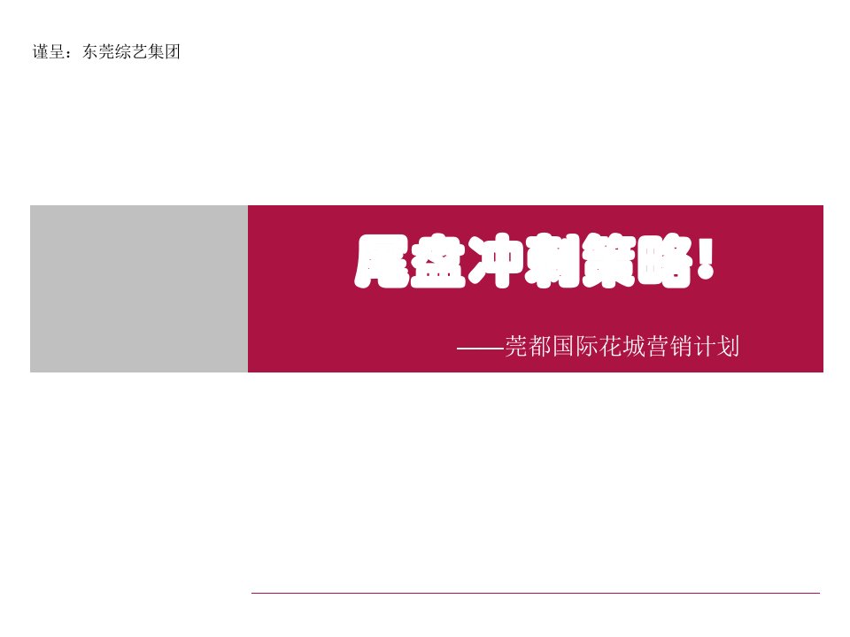 [精选]世联东莞莞都国际花城后续营销计划尾盘冲刺策略