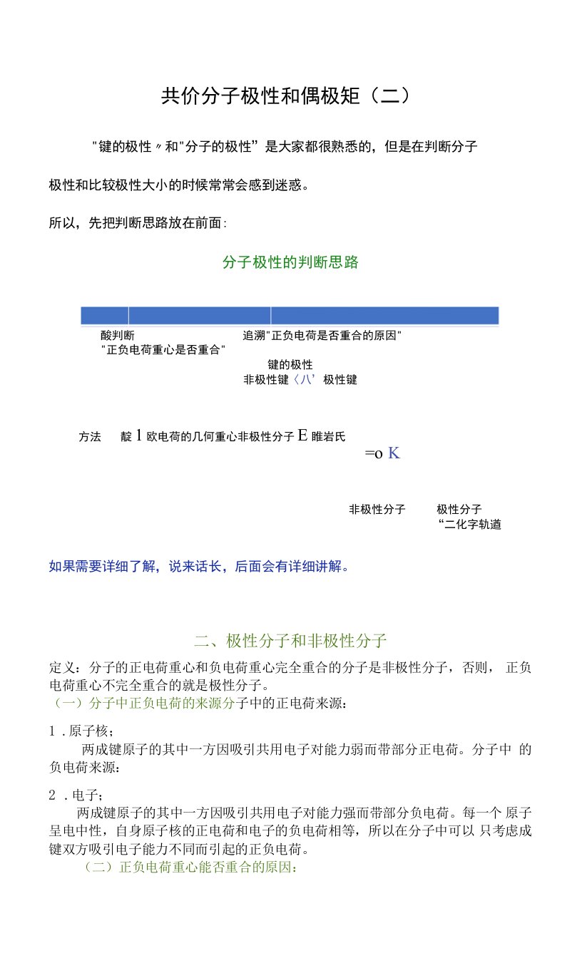 共价分子极性和偶极矩（二）公开课教案教学设计课件资料