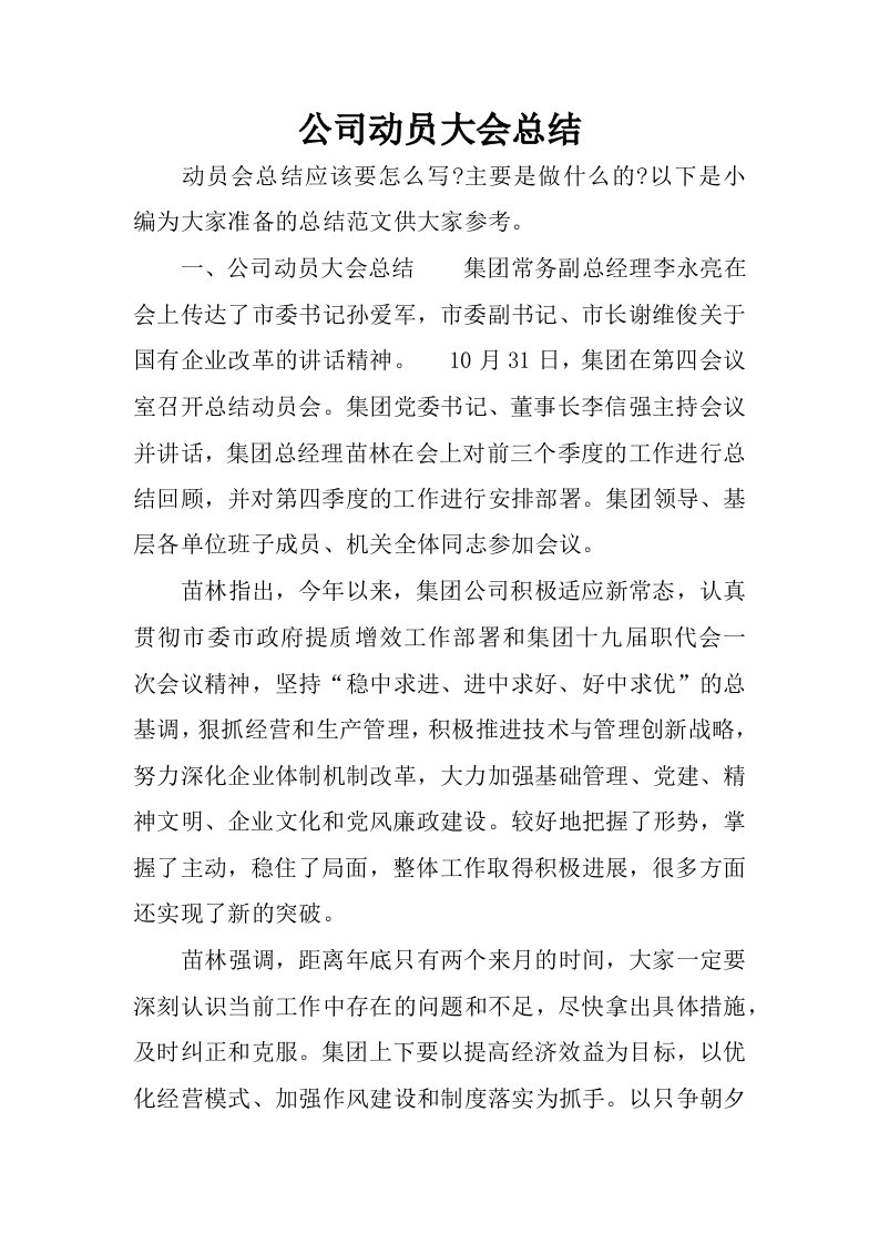 公司动员大会总结.docx