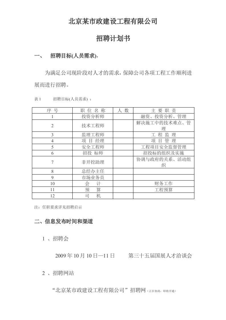 国展招聘计划书