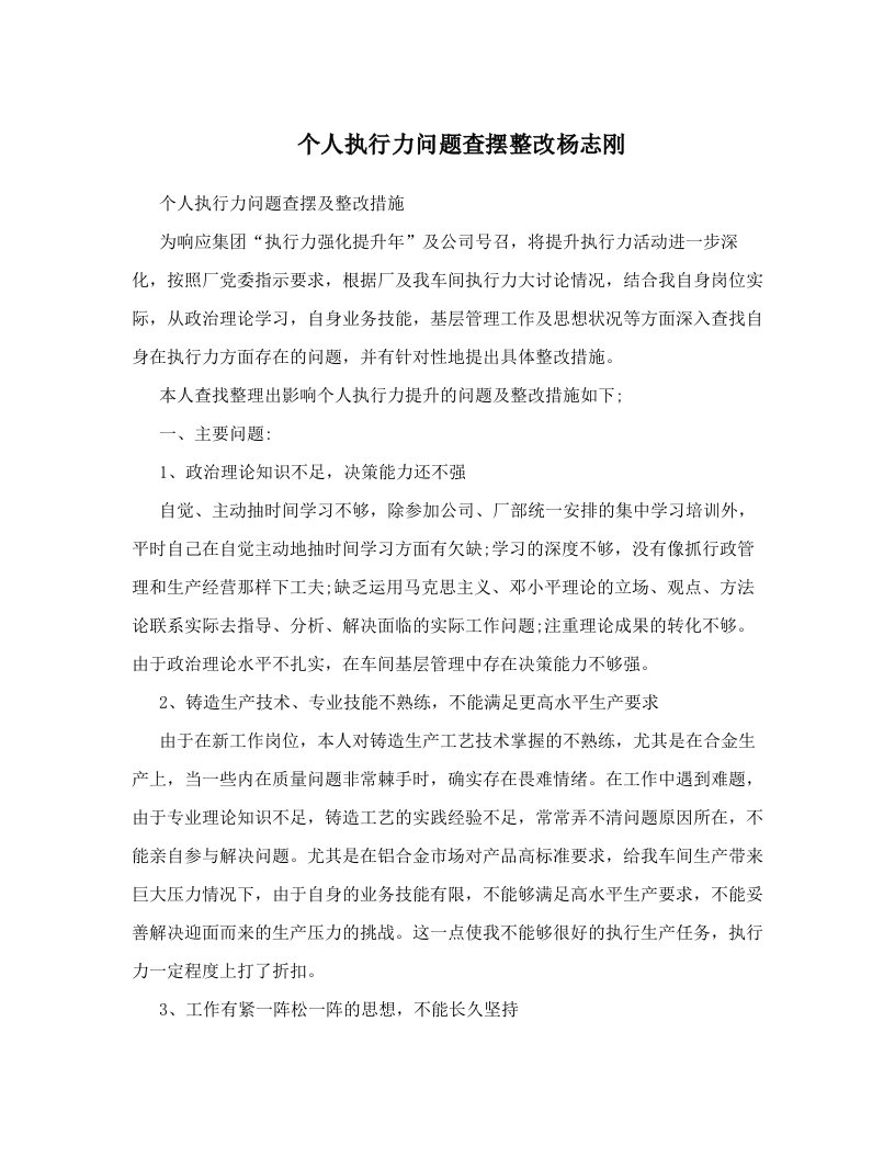 apwAAA个人执行力问题查摆整改杨志刚