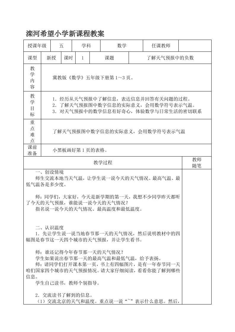 了解天气预报中的负数