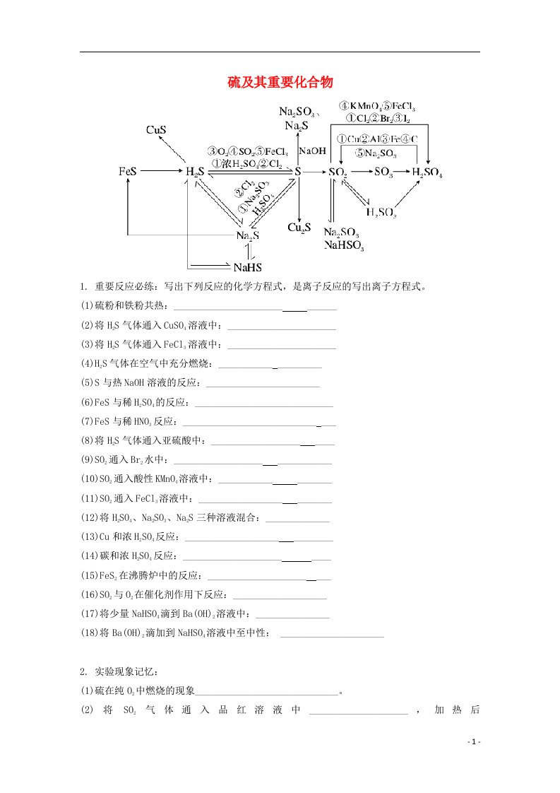 高考化学一轮复习