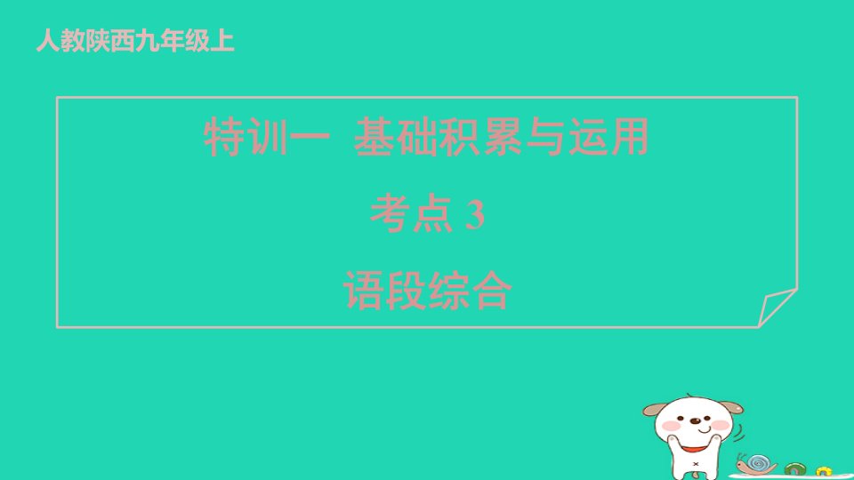 陕西省2024九年级语文上册专项训练特训一基础积累与运用考点3语段综合课件新人教版