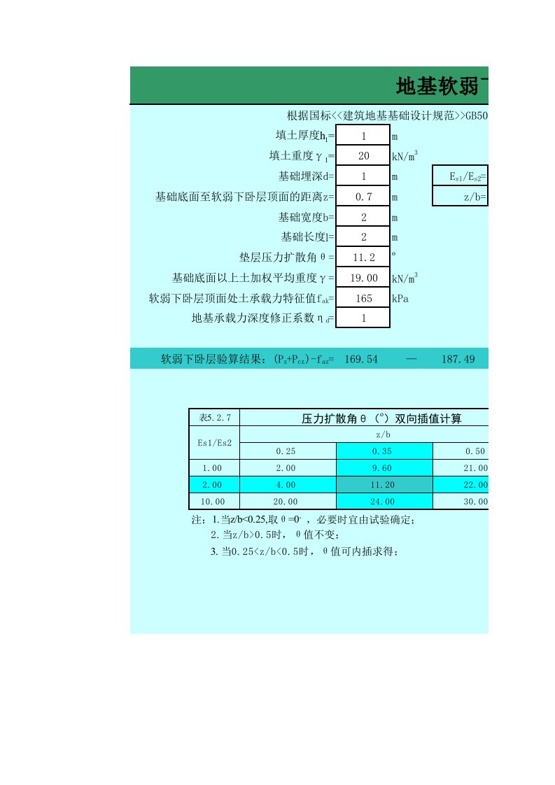 垫层和软弱下卧层计算软件