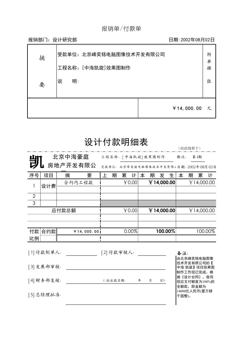 付款明细表