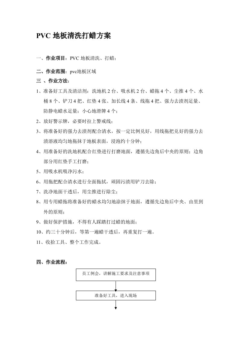 PVC地板清洗打蜡方案