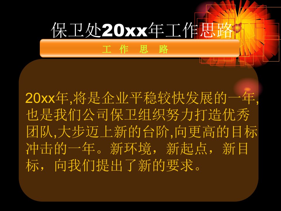 某企业20xx年保卫处工作计划