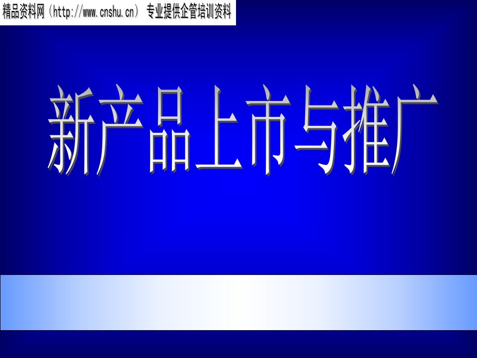 新产品的上市与新产品推广