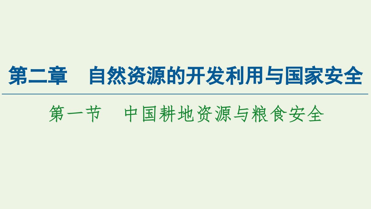 新教材高中地理第二章自然资源的开发利用与国家安全第1节中国耕地资源与粮食安全课件中图版选择性必修3