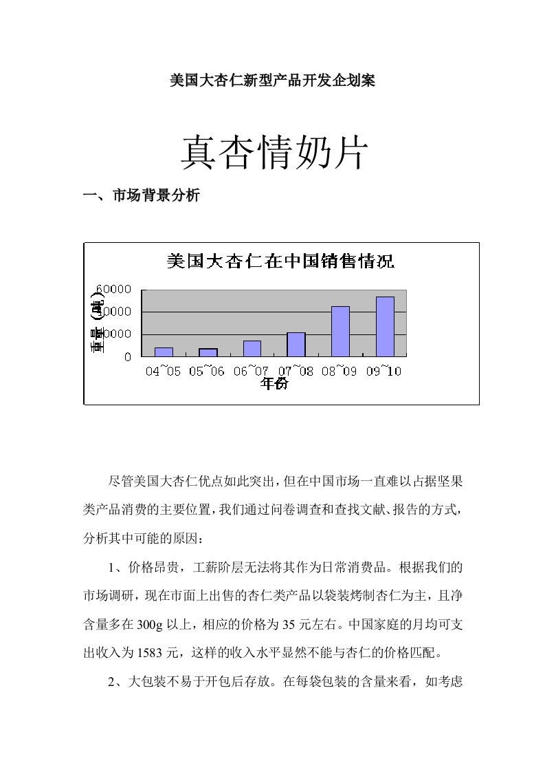 美国大杏仁新型食品开发