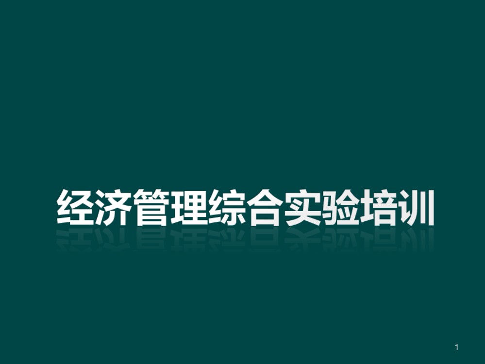 经济管理综合实验培训手册ppt课件