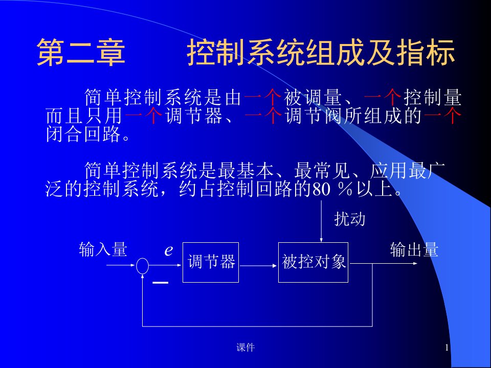 工业过程控制工程课件第二章控制系统组成及指标