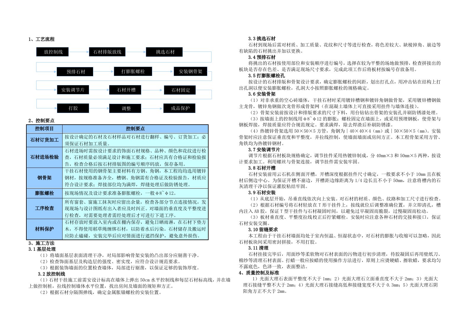 钢骨架石材干挂施工